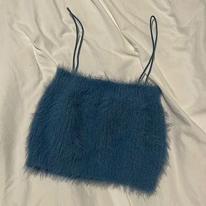 Fuzzy blue Zara party top
